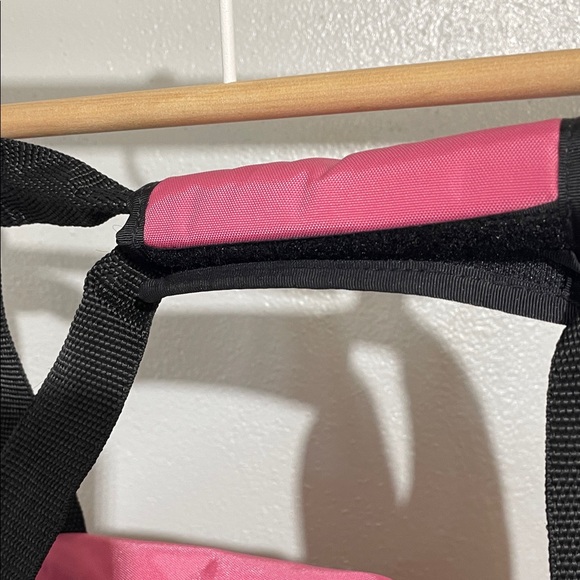 L.L.Bean Pink Black Travel Sports Bag Nylon Gym Duffel - Picture 4 of 15